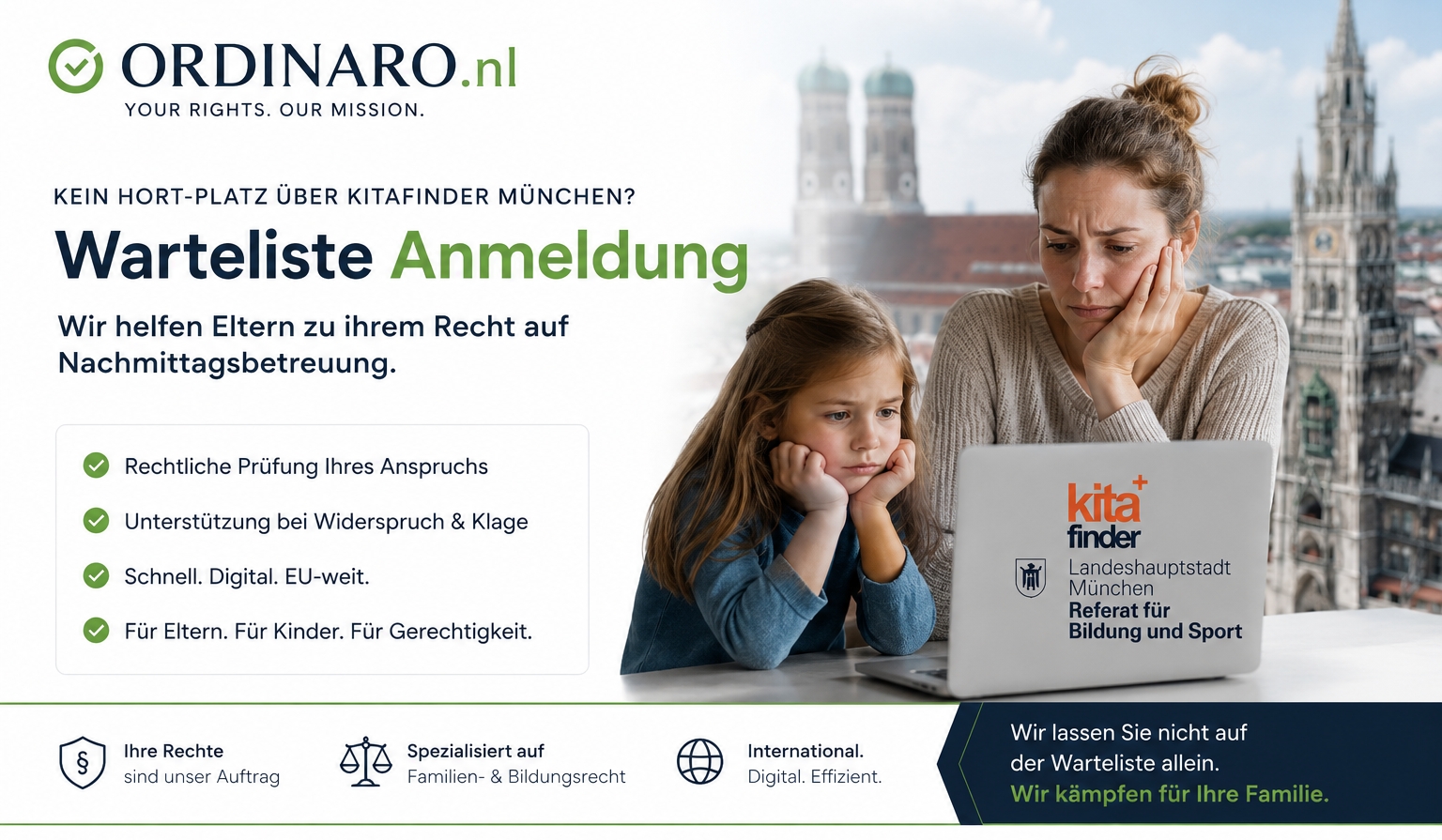 Kitafinder Hortplatz -Klage kostenlos ORDINARO Anwälte Kitafinder-Muenchen-Warteliste-kein-Hortplatz-bekommen